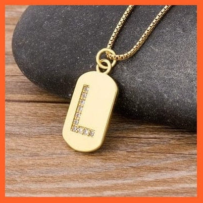 whatagift.com.au necklace L Copy of Gold Plated Initial 26 Letters Pendent Necklace | Best Gift For Women
