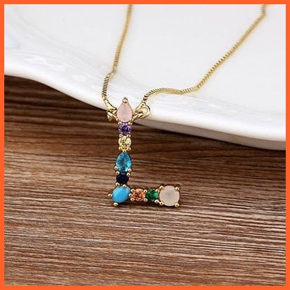 Multi Color Initial 26 Letters Pendent Necklace | Best Gift For Women | whatagift.com.au.