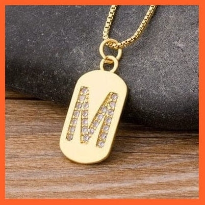whatagift.com.au necklace M Copy of Gold Plated Initial 26 Letters Pendent Necklace | Best Gift For Women