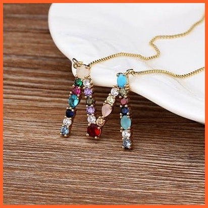 Multi Color Initial 26 Letters Pendent Necklace | Best Gift For Women | whatagift.com.au.