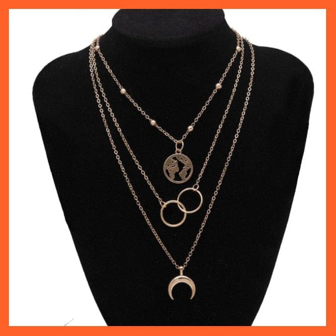 whatagift.com.au necklace Multilayer e 2 Vintage Multilayer Pendant Butterfly Moon Star Necklace For Women
