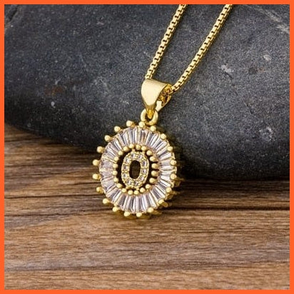 Charming Gold Plated  Cubic Zircon A-Z Initials Letter Pendants & Necklace | whatagift.com.au.