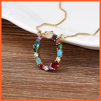 Multi Color Initial 26 Letters Pendent Necklace | Best Gift For Women | whatagift.com.au.