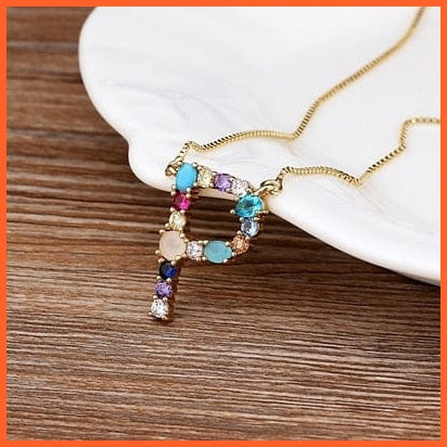 Multi Color Initial 26 Letters Pendent Necklace | Best Gift For Women | whatagift.com.au.