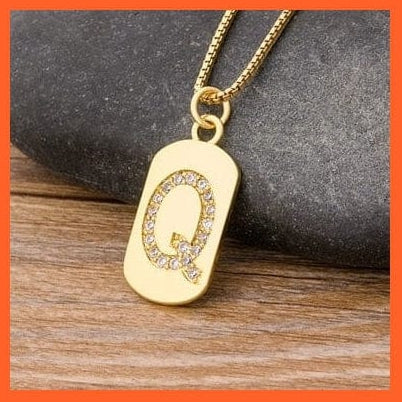 whatagift.com.au necklace Q Copy of Gold Plated Initial 26 Letters Pendent Necklace | Best Gift For Women