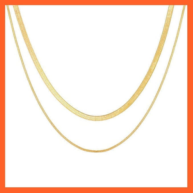 whatagift.com.au necklace RAM0782 Thick Chain Toggle Clasp Chain Necklaces | Mixed Linked Circle Necklaces For Women