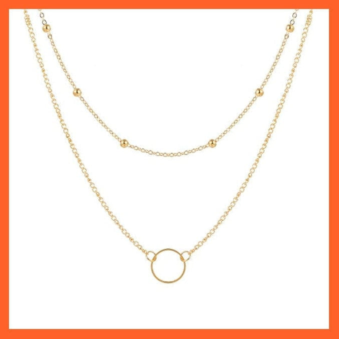 whatagift.com.au necklace RAM0815-2 Thick Chain Toggle Clasp Chain Necklaces | Mixed Linked Circle Necklaces For Women