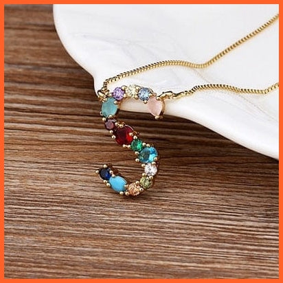 Multi Color Initial 26 Letters Pendent Necklace | Best Gift For Women | whatagift.com.au.