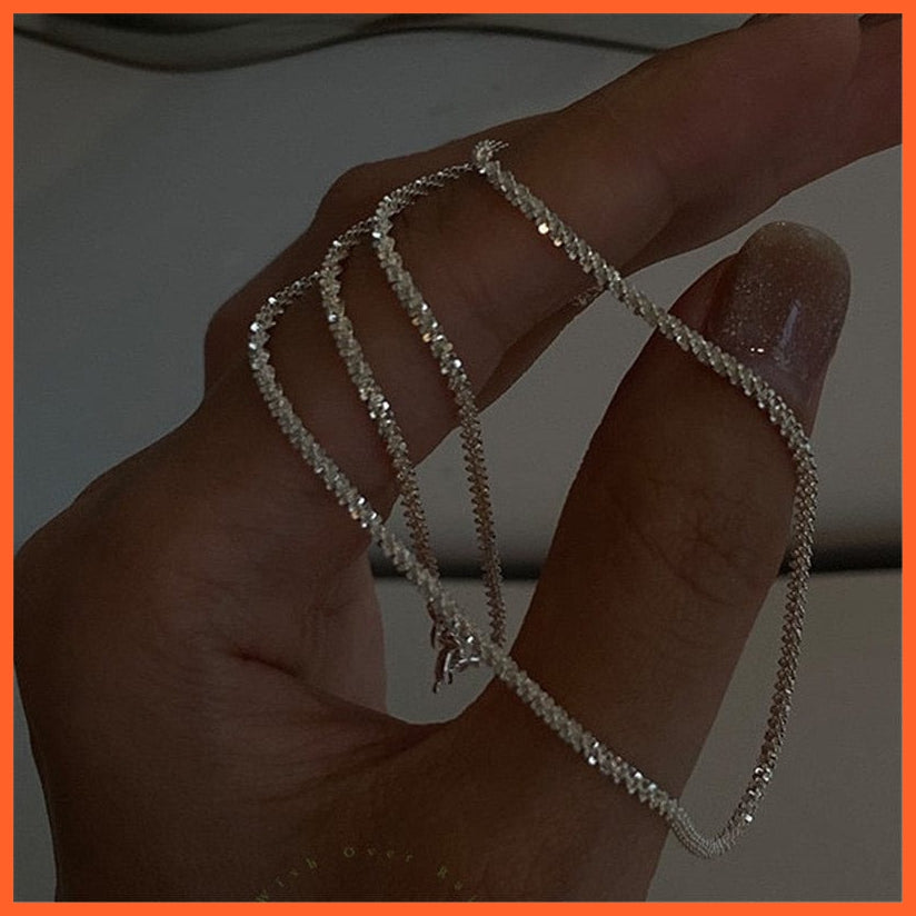 Sparkling Silver Color Elegant Clavicle Chain Choker, Earring, Bracelet, Anklet For Women | whatagift.com.au.
