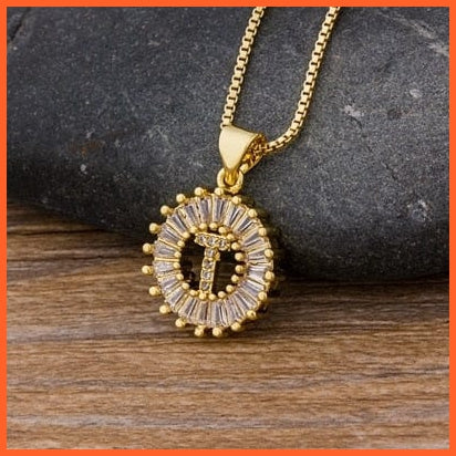 Charming Gold Plated  Cubic Zircon A-Z Initials Letter Pendants & Necklace | whatagift.com.au.