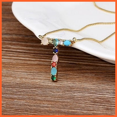 Multi Color Initial 26 Letters Pendent Necklace | Best Gift For Women | whatagift.com.au.