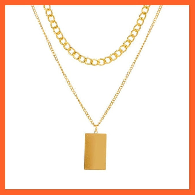 whatagift.com.au necklace KME1033-01 Thick Chain Toggle Clasp Chain Necklaces | Mixed Linked Circle Necklaces For Women