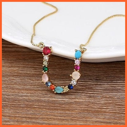 Multi Color Initial 26 Letters Pendent Necklace | Best Gift For Women | whatagift.com.au.
