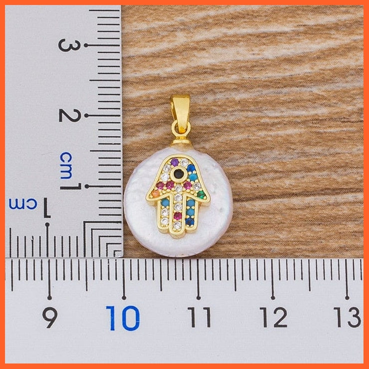 Unisex Gold Color Hamsa Hand Evil Eye Pendant Necklace | whatagift.com.au.