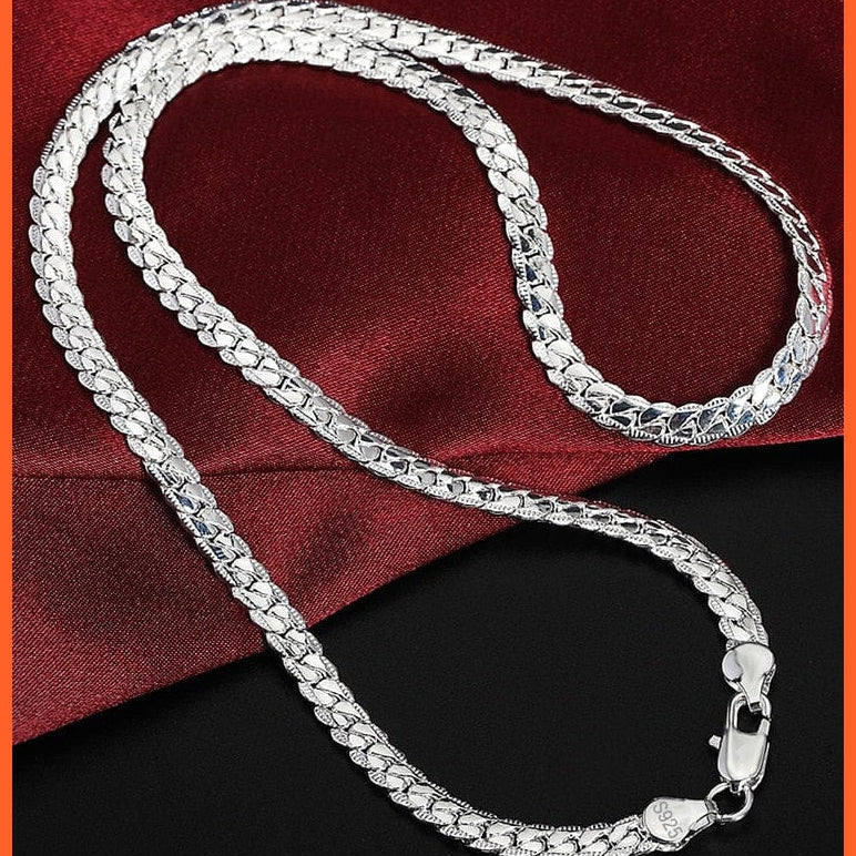 Unisex Sterling Silver Color Chain Necklace | whatagift.com.au.