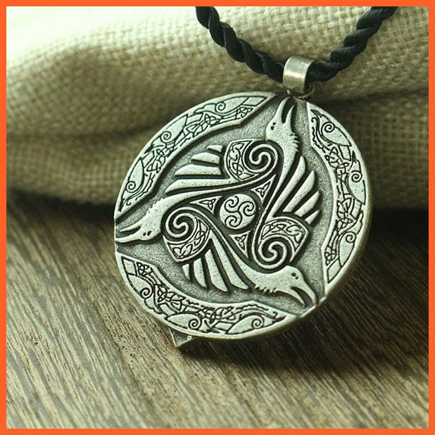 Viking Celt Three Raven Norse Letter Symbol Necklace | whatagift.com.au.