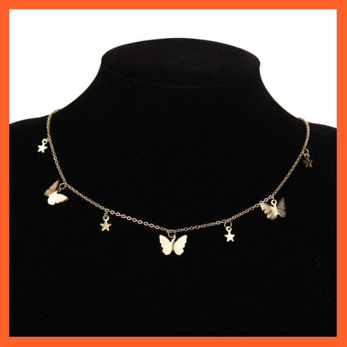 whatagift.com.au necklace Vintage Multilayer Pendant Butterfly Moon Star Necklace For Women