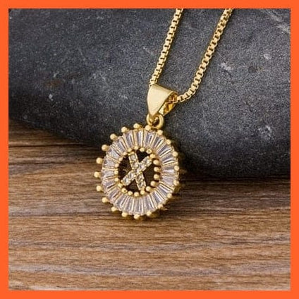 whatagift.com.au necklace X Copy of Charming Gold Plated  Cubic Zircon A-Z Initials Letter Pendants & Necklace