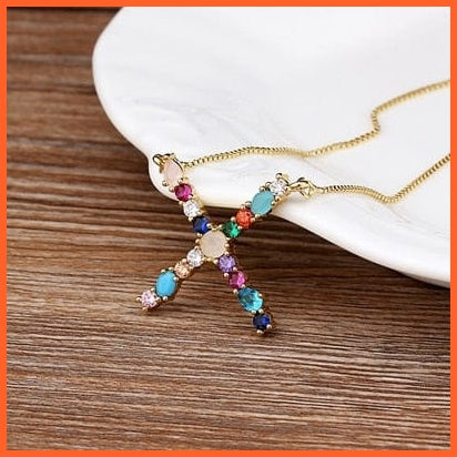 Multi Color Initial 26 Letters Pendent Necklace | Best Gift For Women | whatagift.com.au.