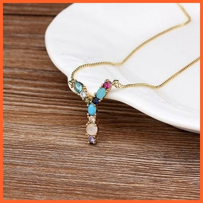 Multi Color Initial 26 Letters Pendent Necklace | Best Gift For Women | whatagift.com.au.