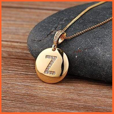Golden Necklace With Engrave Letter Pendant | Best Valentines Gift | whatagift.com.au.
