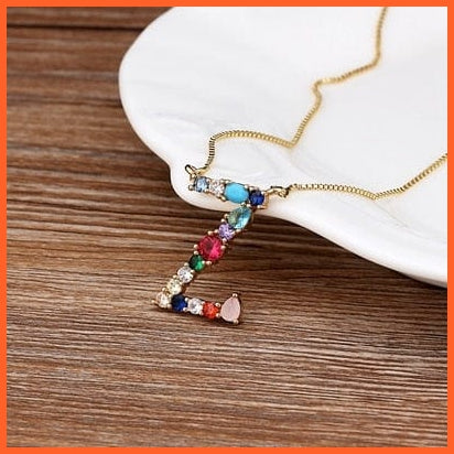 Multi Color Initial 26 Letters Pendent Necklace | Best Gift For Women | whatagift.com.au.