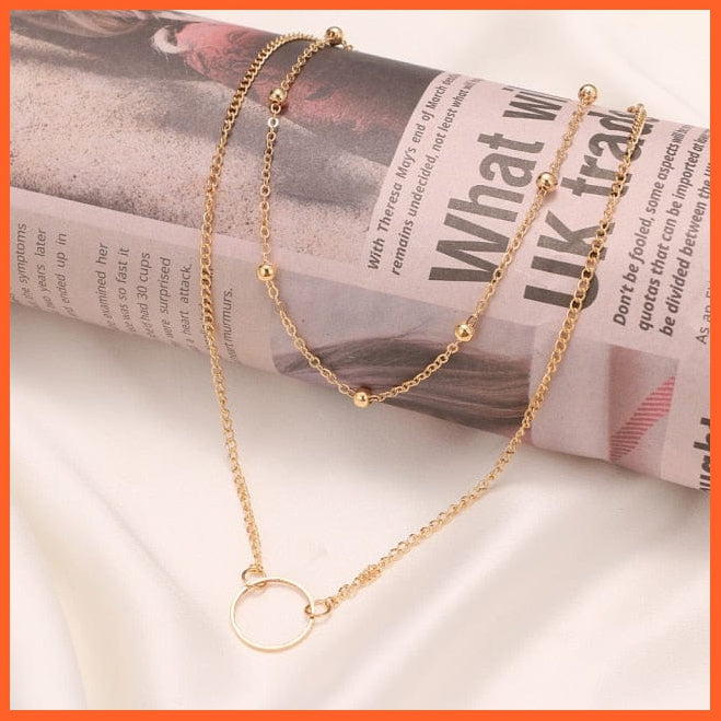Vintage Multi Layered Gold Color Lock, Pearl, Round Coin Pendants Necklaces For Women | whatagift.com.au.
