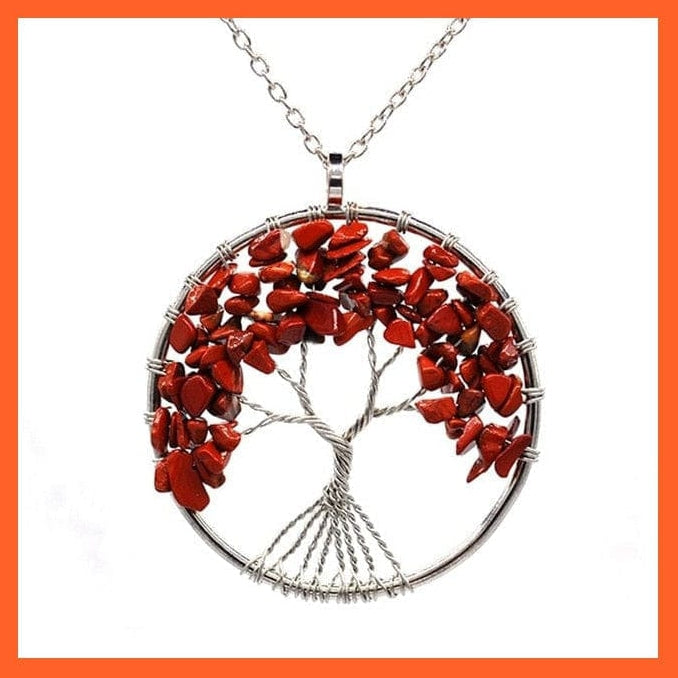 whatagift.com.au Necklaces 7 Chakras Gemstone Natural Healing Crystals Tree Of Life Pendant Necklace