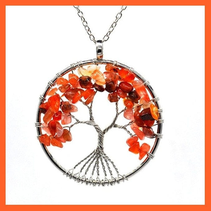 whatagift.com.au Necklaces 7 Chakras Gemstone Natural Healing Crystals Tree Of Life Pendant Necklace