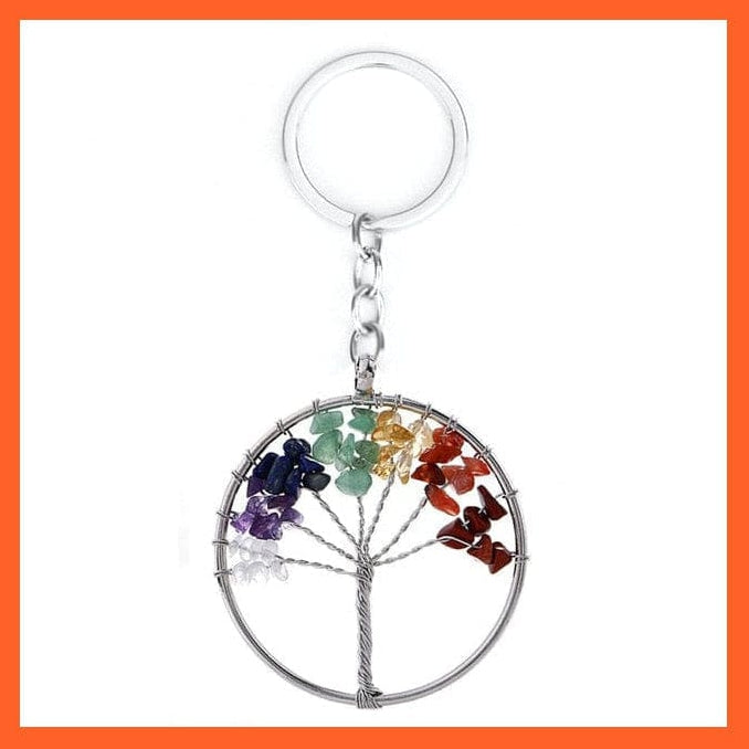 whatagift.com.au Necklaces 7 Chakras Gemstone Natural Healing Crystals Tree Of Life Pendant Necklace