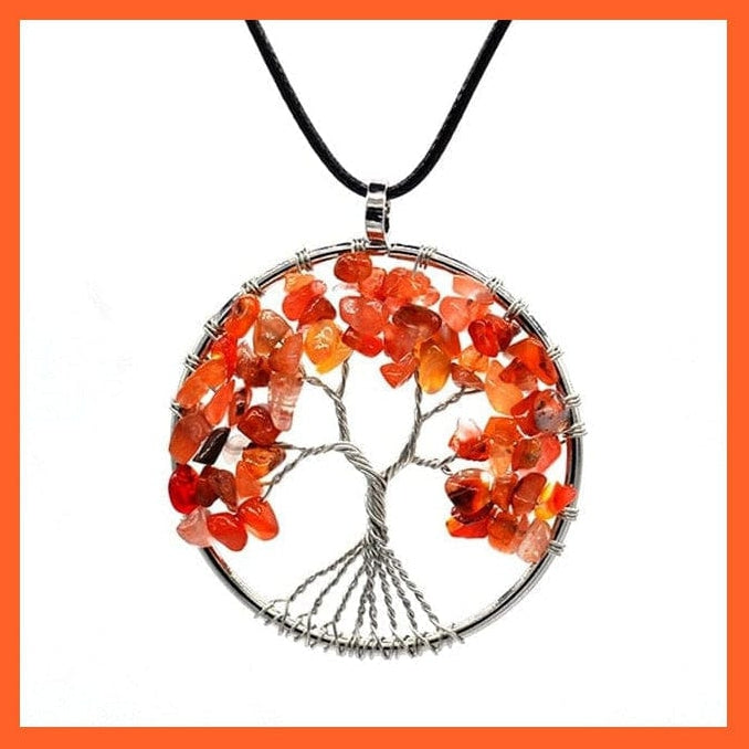 whatagift.com.au Necklaces 7 Chakras Gemstone Natural Healing Crystals Tree Of Life Pendant Necklace
