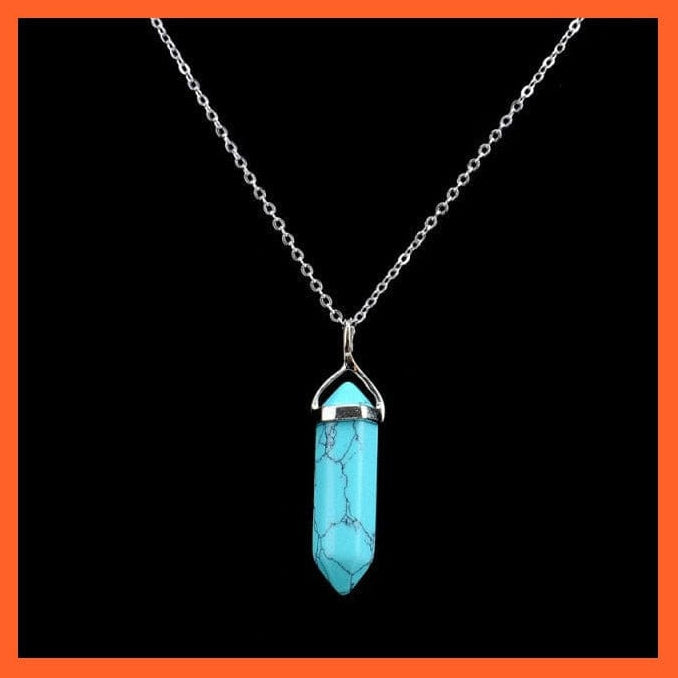 whatagift.com.au Necklaces 8 Hexagonal Opal Tiger Eye Rose Crystal Pendant Necklace