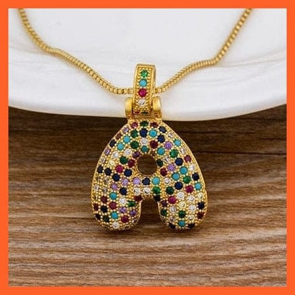 whatagift.com.au Necklaces A Luxury 26 Letters Cubic Zircon Pendant Necklace For Women | Multicolor Initials Of Name Necklace