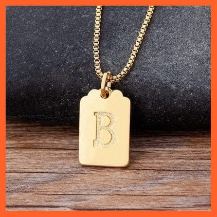 whatagift.com.au Necklaces B Gold Pendant Initial 26 Letters Pendent Necklace | Best Gift For Women