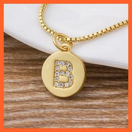 whatagift.com.au Necklaces B Gold Plated Initial 26 Letters Pendent Necklace | Best Gift For Women