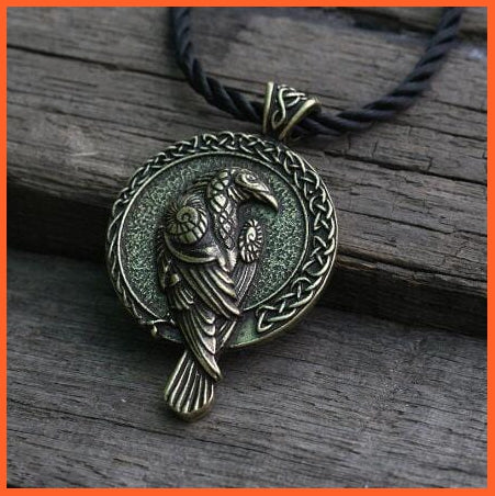 Norse Talisman Viking Raven Black Bird Celt Crow Pendant Necklace | whatagift.com.au.