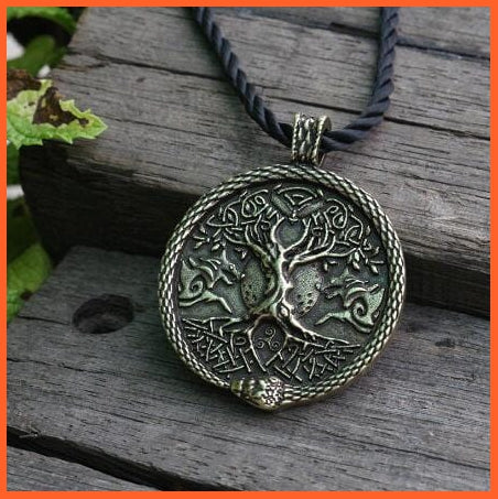 Viking Wolf And Snake Talisman Norse Pendant Necklace | whatagift.com.au.