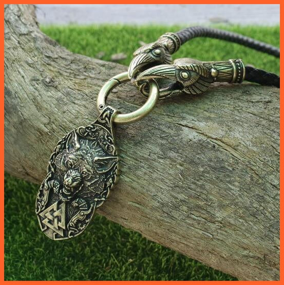 whatagift.com.au Necklaces bronze raven chain / 55cm Nordic Viking Wolf Necklace For Men