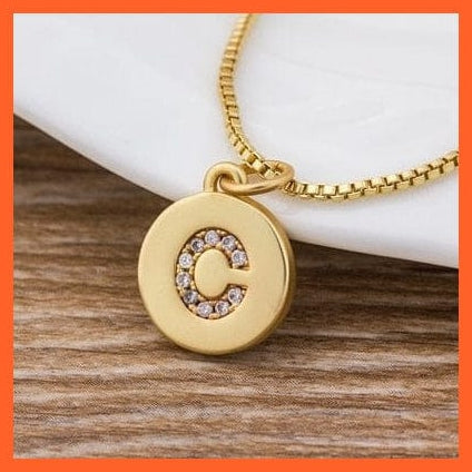 whatagift.com.au Necklaces C Copy of Gold Plated Luxury A-Z Initial Letters Pendant Chain Necklaces