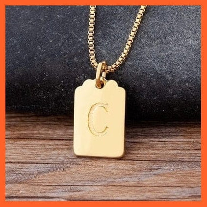 whatagift.com.au Necklaces C Gold Pendant Initial 26 Letters Pendent Necklace | Best Gift For Women
