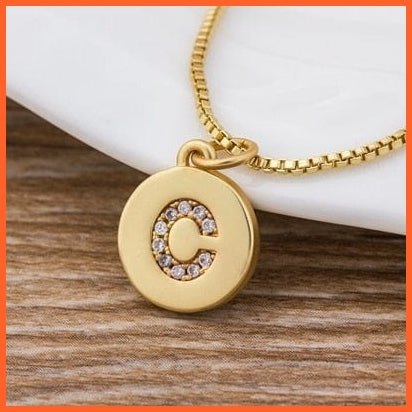 Gold Plated Initial 26 Letters Pendent Necklace | Best Gift For Women | whatagift.com.au.