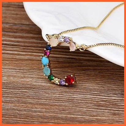 whatagift.com.au Necklaces C Multi Color Initial 26 Letters Pendent Necklace | Best Gift For Women