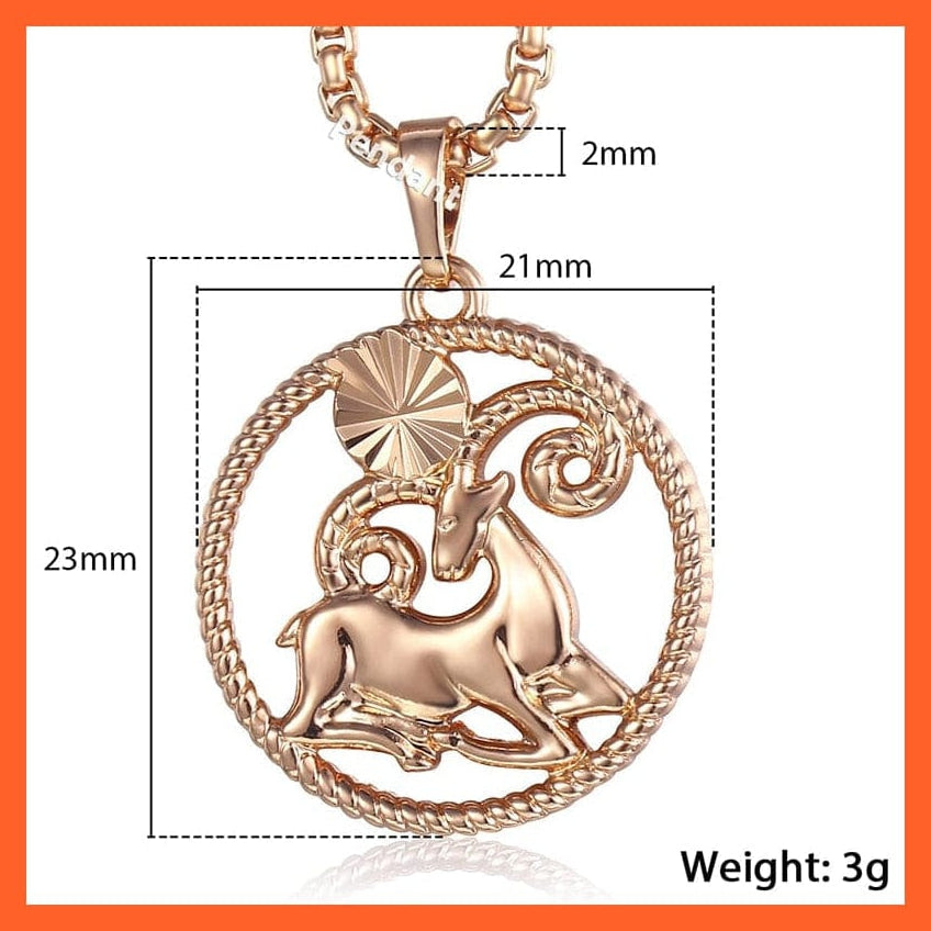 whatagift.com.au Necklaces Copy of 12 Constellation Zodiac Sign Pendant Necklace In Rose Gold