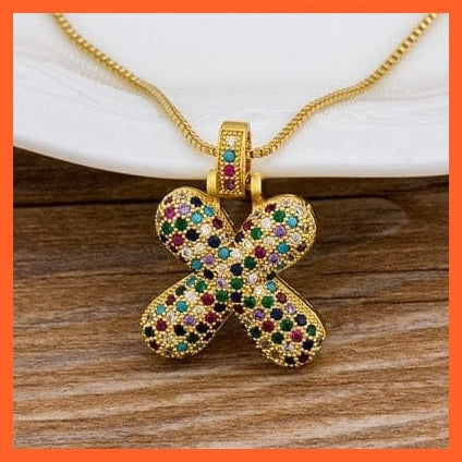 whatagift.com.au Necklaces Copy of Luxury 26 Letters Cubic Zircon Pendant Necklace For Women | Multicolor Initials Of Name Necklace