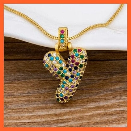 whatagift.com.au Necklaces Copy of Luxury 26 Letters Cubic Zircon Pendant Necklace For Women | Multicolor Initials Of Name Necklace