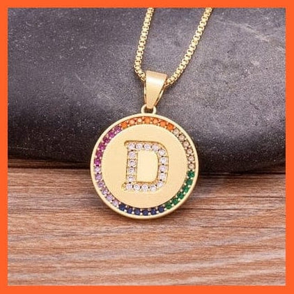 whatagift.com.au Necklaces D Copy of Gold Plated Luxury A-Z Initial Letters Pendant Chain Necklaces