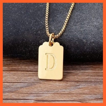 whatagift.com.au Necklaces D Gold Pendant Initial 26 Letters Pendent Necklace | Best Gift For Women