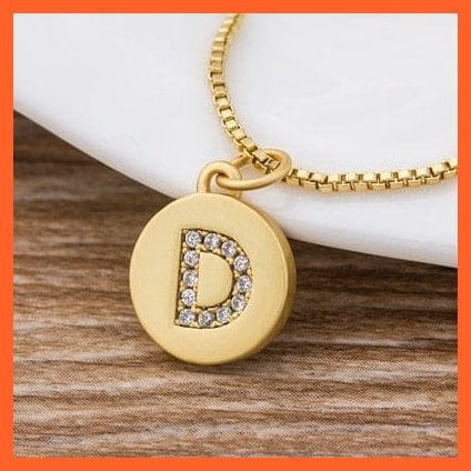 whatagift.com.au Necklaces D Gold Plated Luxury A-Z Initial Letters Pendant Chain Necklaces