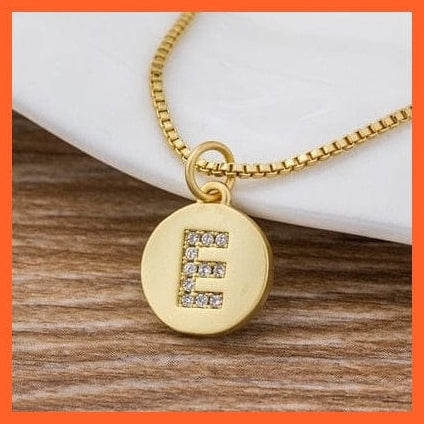 whatagift.com.au Necklaces E Gold Plated Luxury A-Z Initial Letters Pendant Chain Necklaces