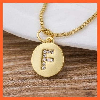 whatagift.com.au Necklaces F Copy of Gold Plated Luxury A-Z Initial Letters Pendant Chain Necklaces